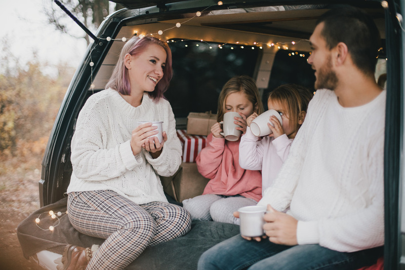 Patient with good oral hygiene smiling with family